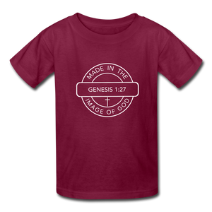 Made in the Image of God - Kids' T-Shirt - burgundy