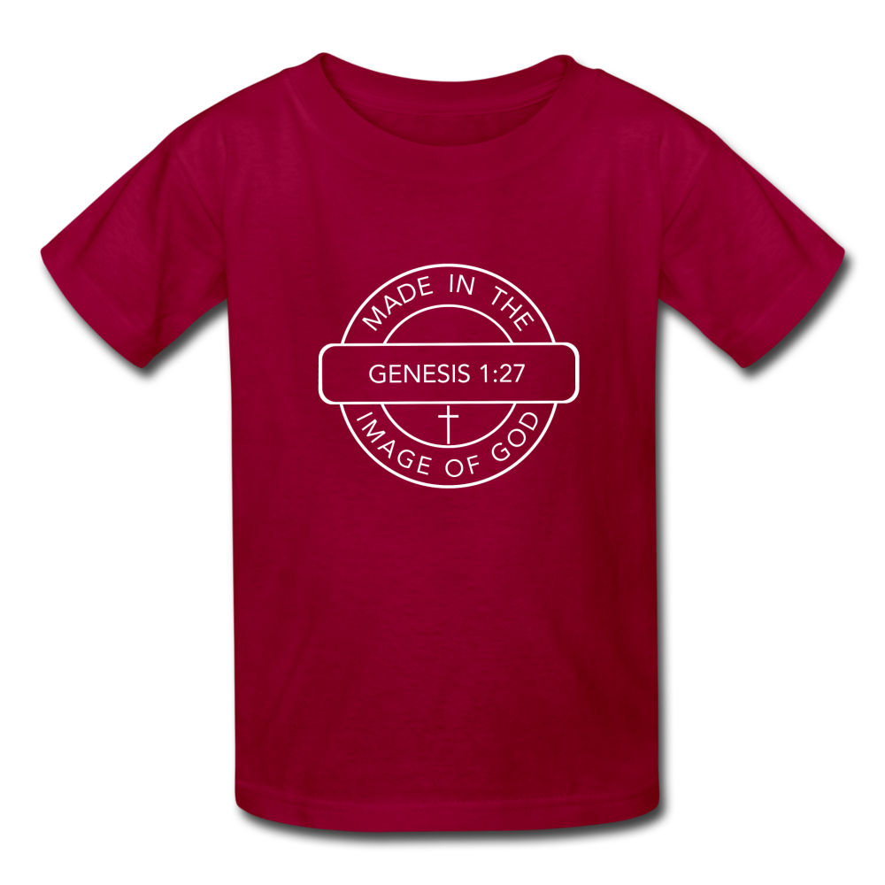 Made in the Image of God - Kids' T-Shirt - dark red