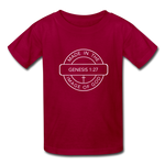 Made in the Image of God - Kids' T-Shirt - dark red