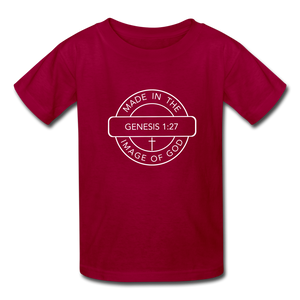 Made in the Image of God - Kids' T-Shirt - dark red