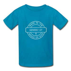 Made in the Image of God - Kids' T-Shirt - turquoise