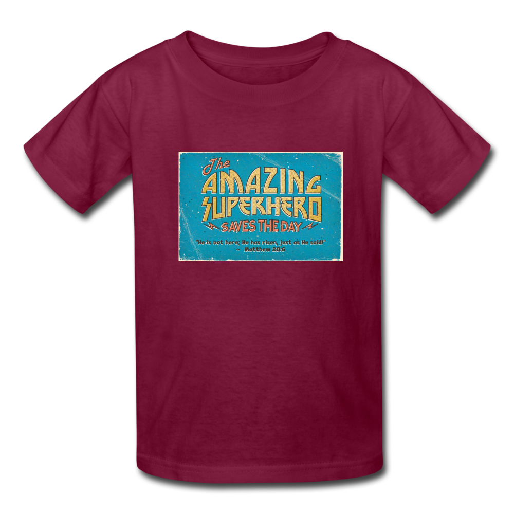 Amazing Superhero - Kids' T-Shirt - burgundy