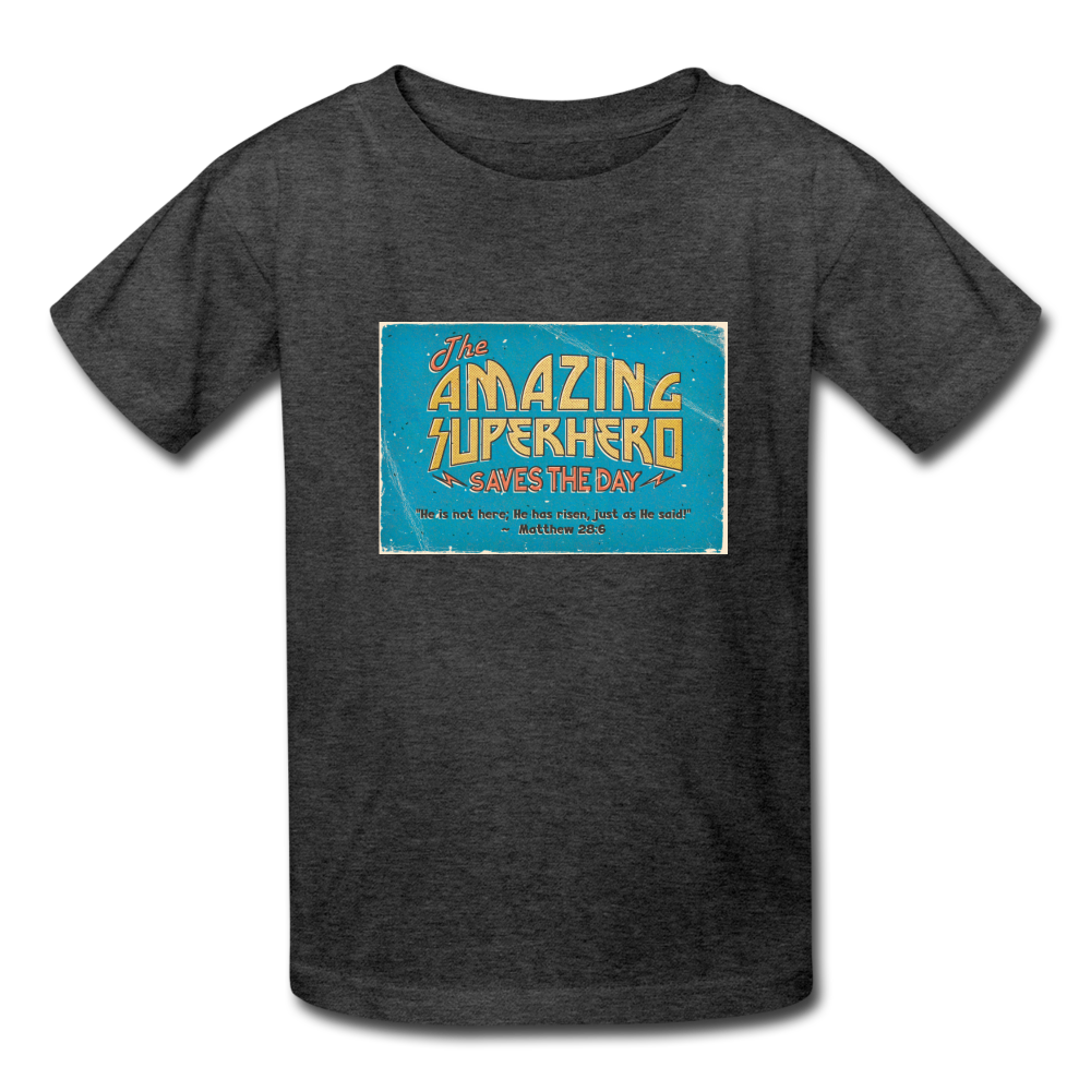 Amazing Superhero - Kids' T-Shirt - heather black