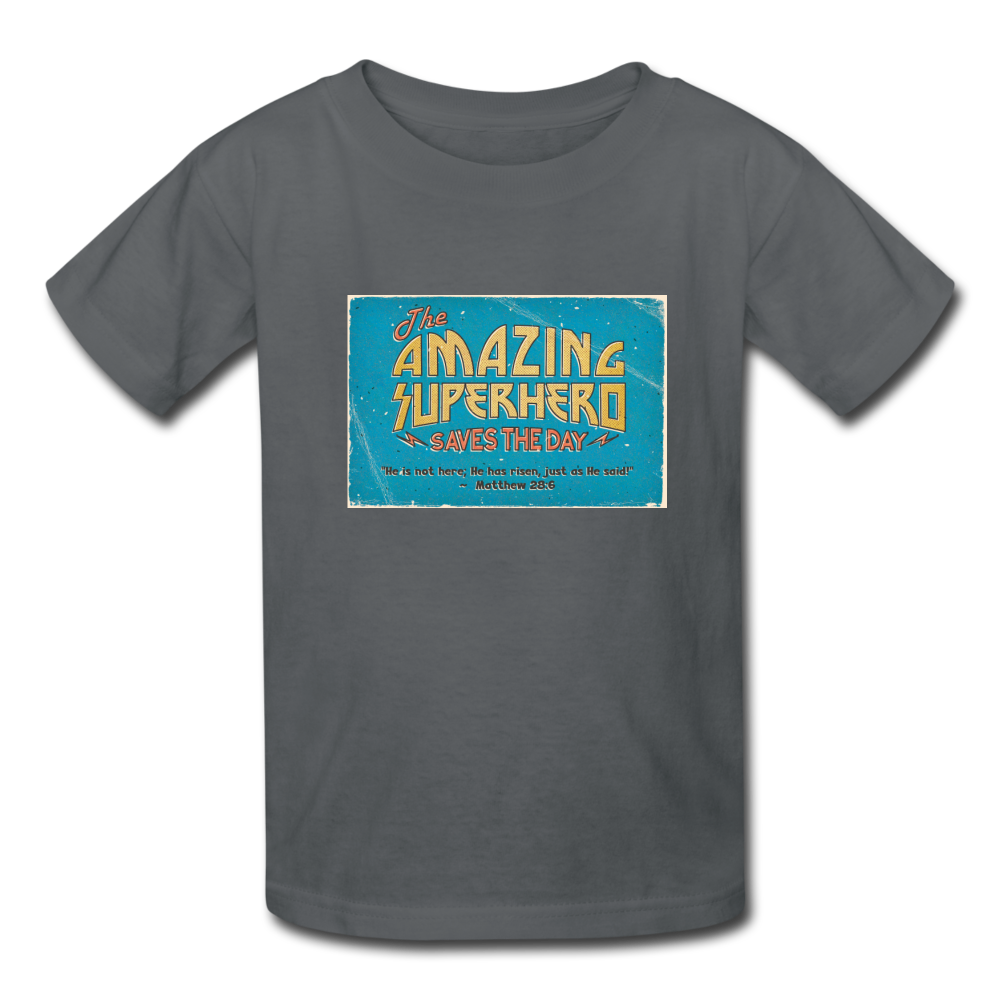 Amazing Superhero - Kids' T-Shirt - charcoal