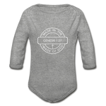 Made in the Image of God - Organic Long Sleeve Baby Bodysuit - heather gray