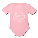 Made in the Image of God - Organic Short Sleeve Baby Bodysuit - light pink