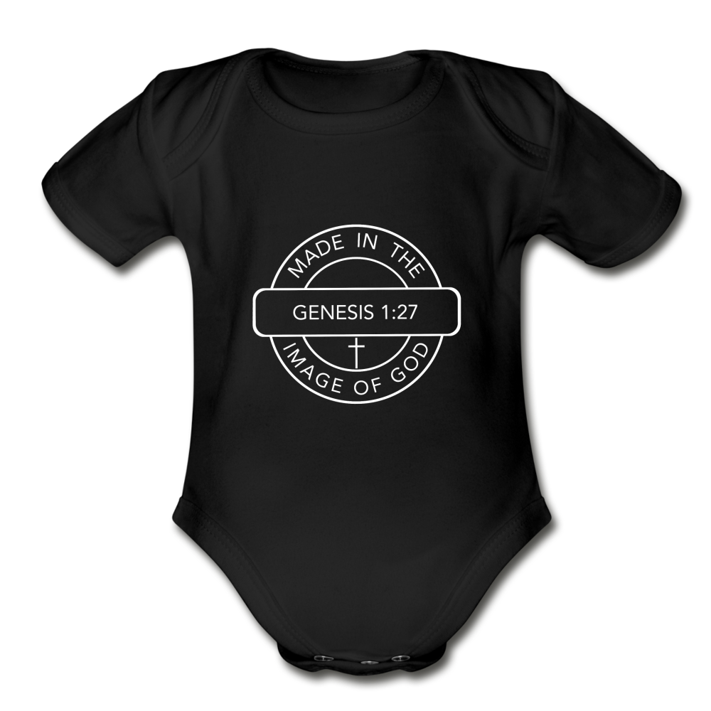 Made in the Image of God - Organic Short Sleeve Baby Bodysuit - black