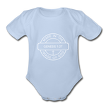 Made in the Image of God - Organic Short Sleeve Baby Bodysuit - sky