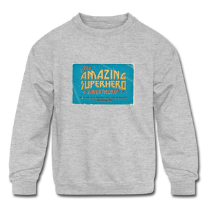 Amazing Superhero - Kids' Crewneck Sweatshirt - heather gray