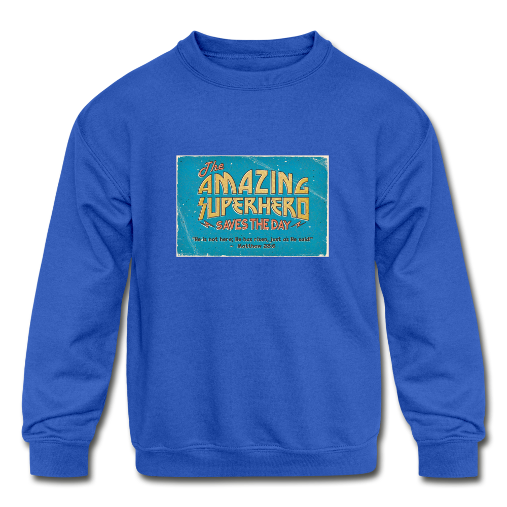 Amazing Superhero - Kids' Crewneck Sweatshirt - royal blue