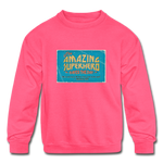Amazing Superhero - Kids' Crewneck Sweatshirt - neon pink