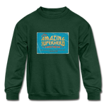 Amazing Superhero - Kids' Crewneck Sweatshirt - forest green