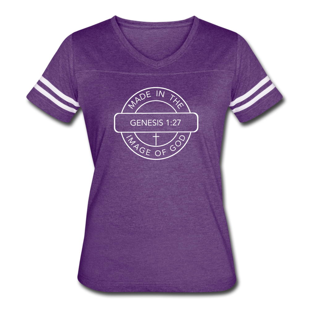 Made in the Image of God - Women’s Vintage Sport T-Shirt - vintage purple/white