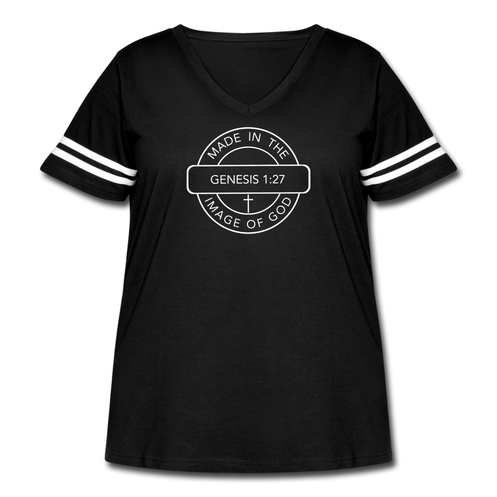 Made in the Image of God - Women's Curvy Vintage Sport T-Shirt - black/white