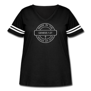 Made in the Image of God - Women's Curvy Vintage Sport T-Shirt - black/white