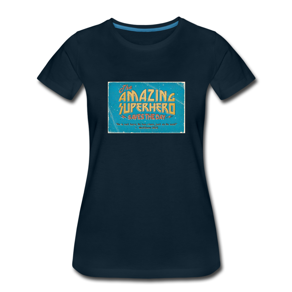 Amazing Superhero - Women’s Premium T-Shirt - deep navy