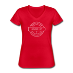 Made in the Image of God - Women's V-Neck T-Shirt - red