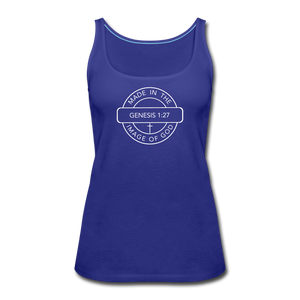 Made in the Image of God - Women’s Premium Tank Top - royal blue