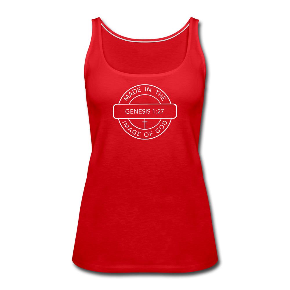Made in the Image of God - Women’s Premium Tank Top - red