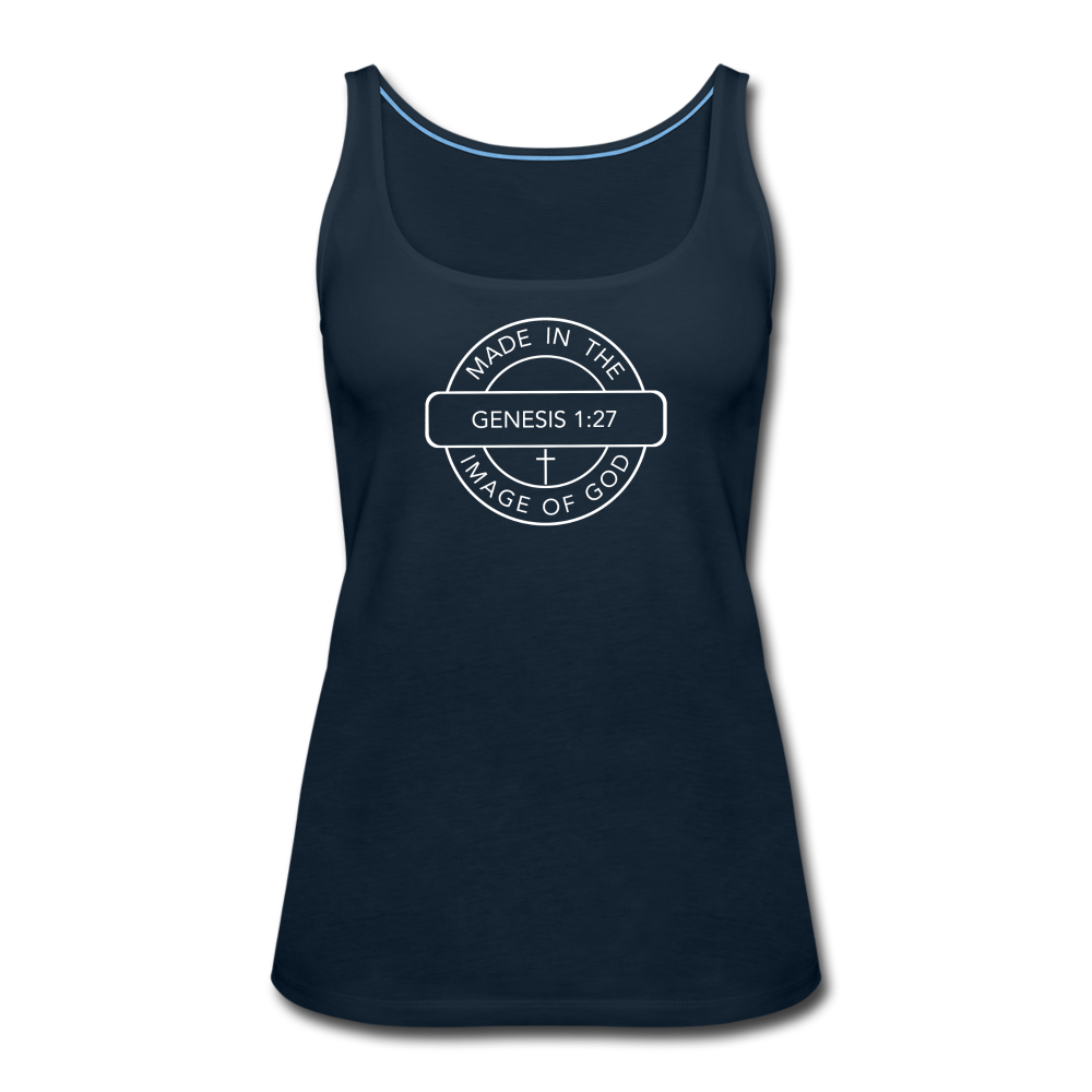 Made in the Image of God - Women’s Premium Tank Top - deep navy