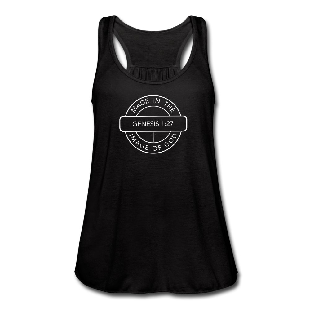 Made in the Image of God - Women's Flowy Tank Top - black