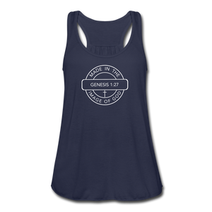 Made in the Image of God - Women's Flowy Tank Top - navy