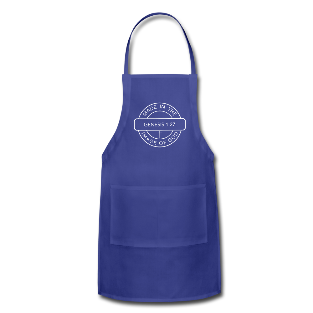 Made in the Image of God - Adjustable Apron - royal blue