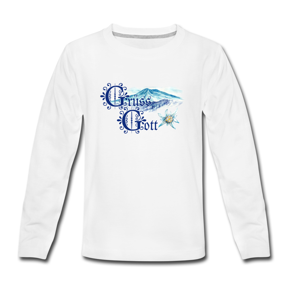 Grüss Gott - Kids' Premium Long Sleeve T-Shirt - white