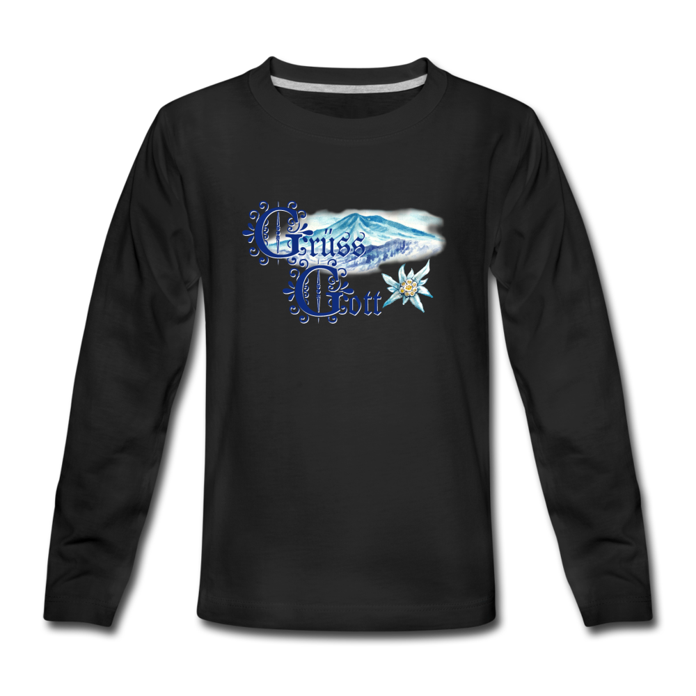 Grüss Gott - Kids' Premium Long Sleeve T-Shirt - black
