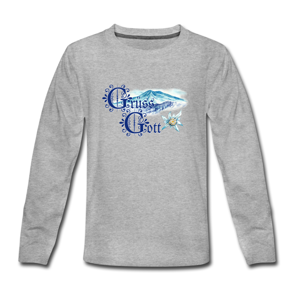 Grüss Gott - Kids' Premium Long Sleeve T-Shirt - heather gray