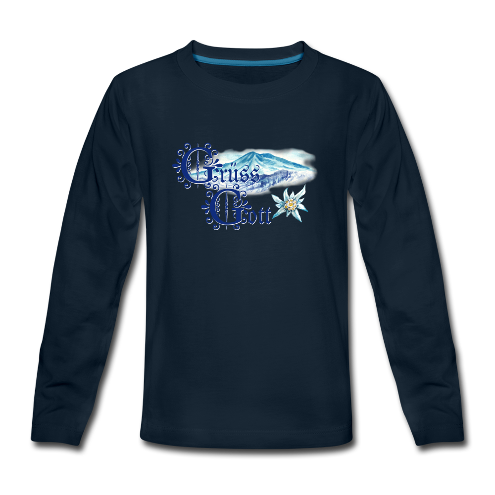 Grüss Gott - Kids' Premium Long Sleeve T-Shirt - deep navy
