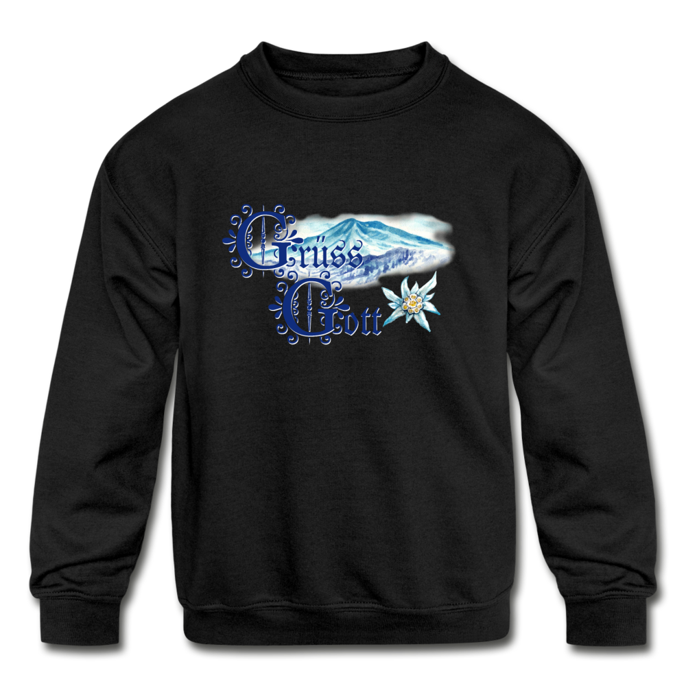 Grüss Gott - Kids' Crewneck Sweatshirt - black