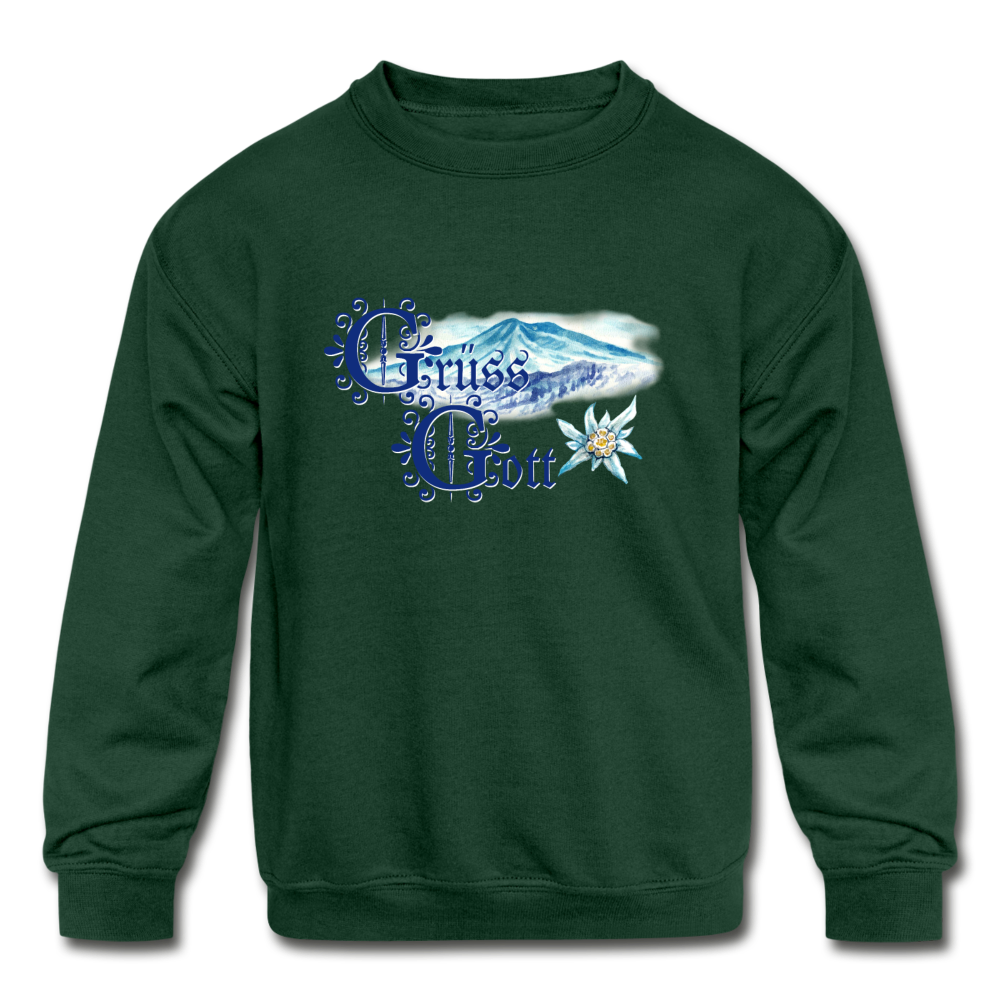 Grüss Gott - Kids' Crewneck Sweatshirt - forest green