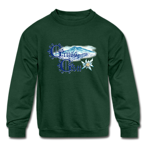Grüss Gott - Kids' Crewneck Sweatshirt - forest green
