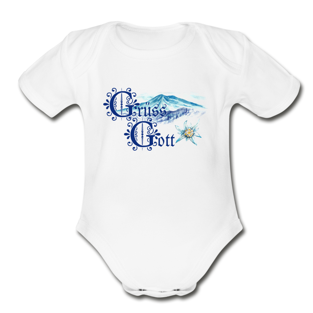 Grüss Gott - Organic Short Sleeve Baby Bodysuit - white