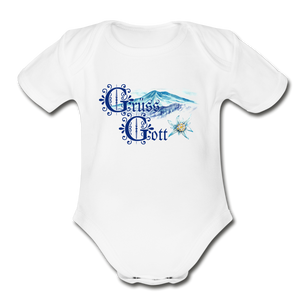 Grüss Gott - Organic Short Sleeve Baby Bodysuit - white