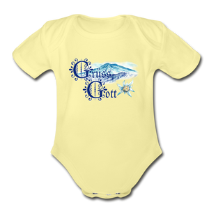 Grüss Gott - Organic Short Sleeve Baby Bodysuit - washed yellow