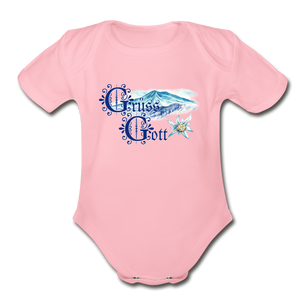 Grüss Gott - Organic Short Sleeve Baby Bodysuit - light pink