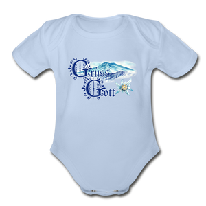 Grüss Gott - Organic Short Sleeve Baby Bodysuit - sky