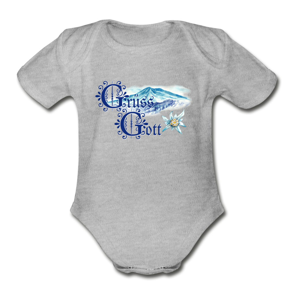 Grüss Gott - Organic Short Sleeve Baby Bodysuit - heather gray