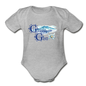 Grüss Gott - Organic Short Sleeve Baby Bodysuit - heather gray