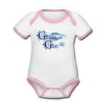 Grüss Gott - Organic Contrast Short Sleeve Baby Bodysuit - white/pink