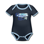 Grüss Gott - Organic Contrast Short Sleeve Baby Bodysuit - navy/sky