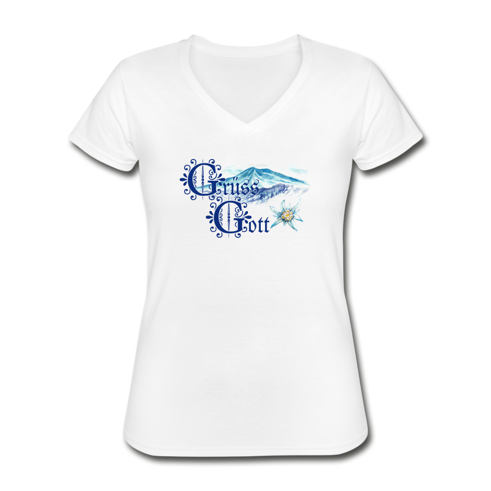 Grüss Gott - Women's V-Neck T-Shirt - white