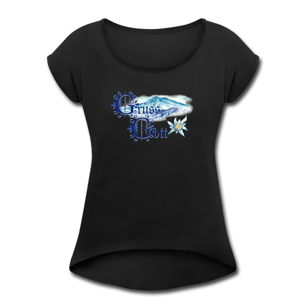Grüss Gott - Women's Roll Cuff T-Shirt - black