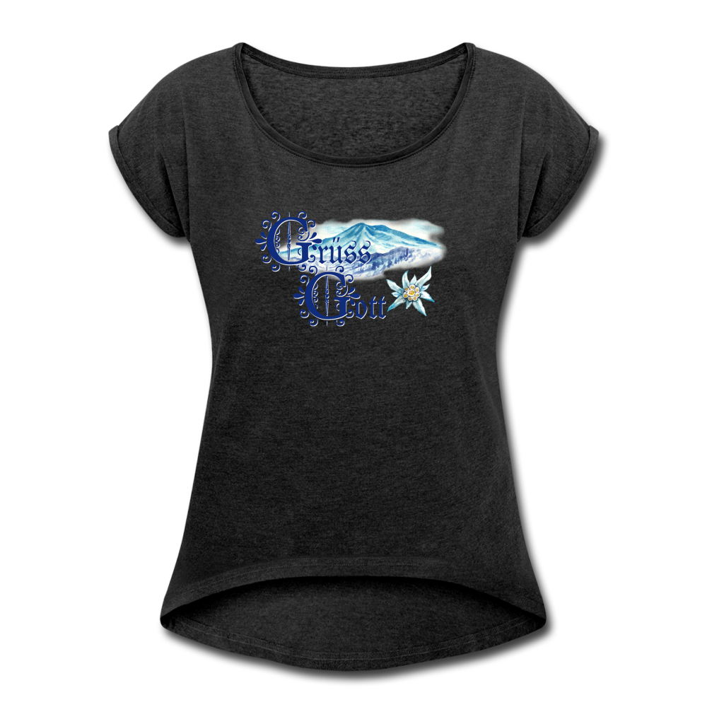 Grüss Gott - Women's Roll Cuff T-Shirt - heather black