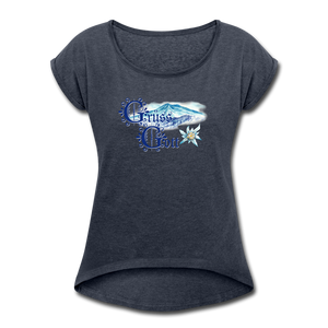 Grüss Gott - Women's Roll Cuff T-Shirt - navy heather