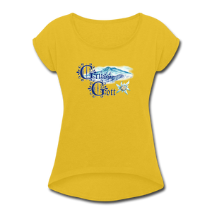 Grüss Gott - Women's Roll Cuff T-Shirt - mustard yellow