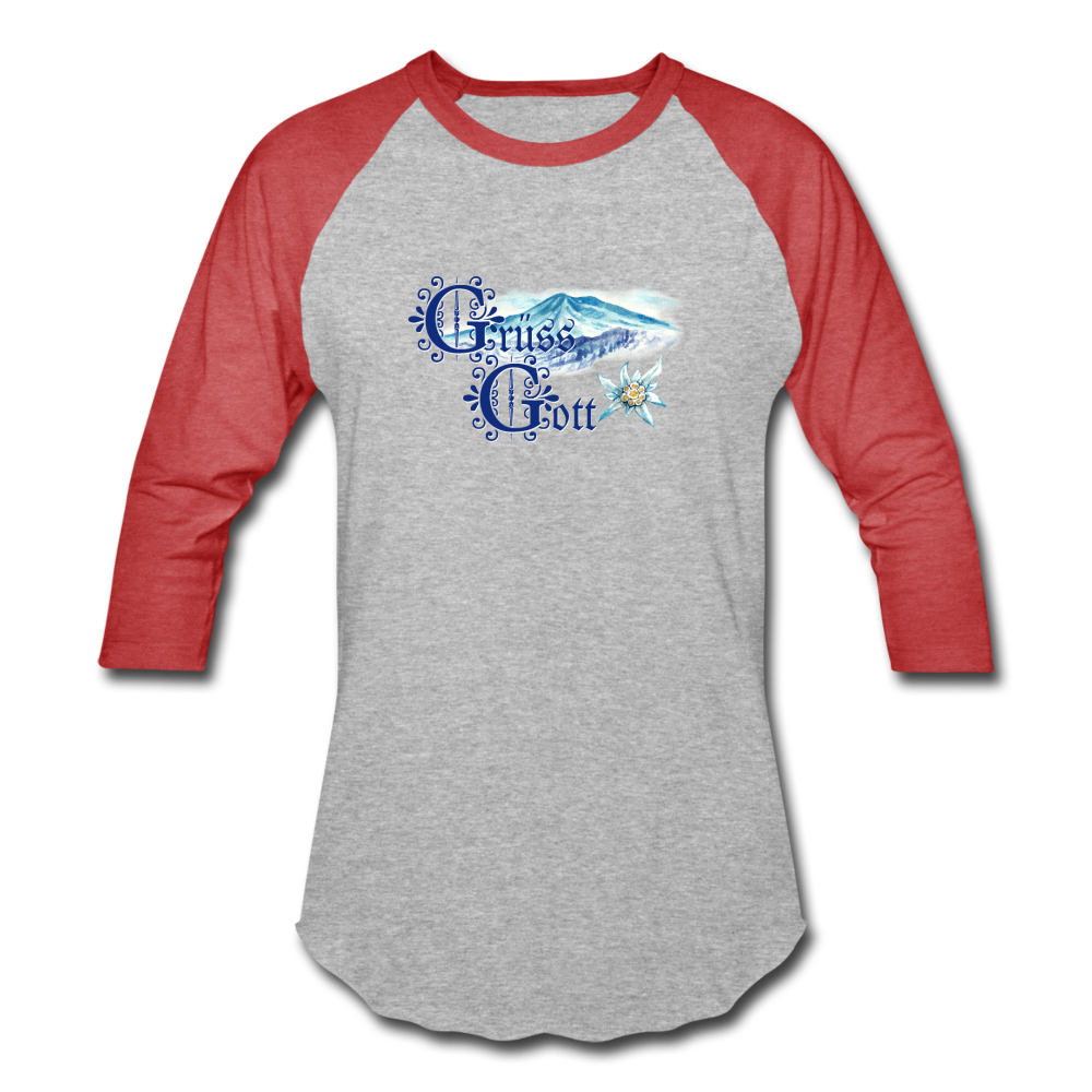 Grüss Gott - Baseball T-Shirt - heather gray/red