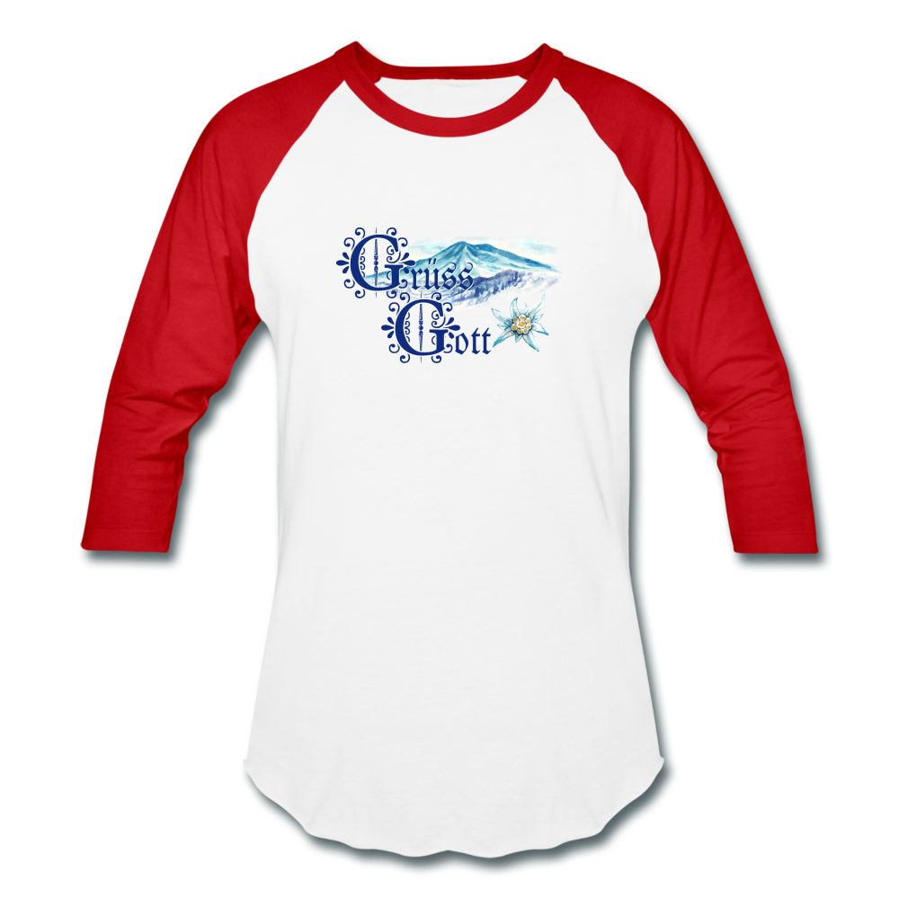 Grüss Gott - Baseball T-Shirt - white/red